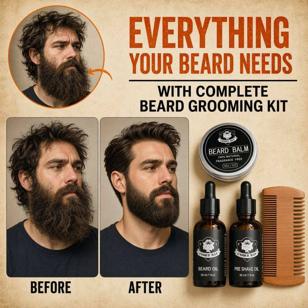 Complete Beard Grooming Kit for Men